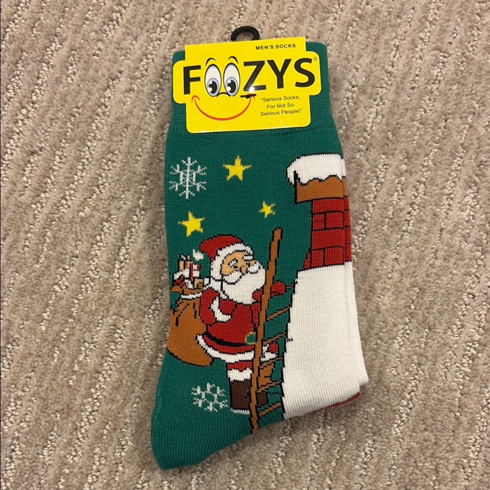 Fozys Men's Christmas Socks - Green and Red